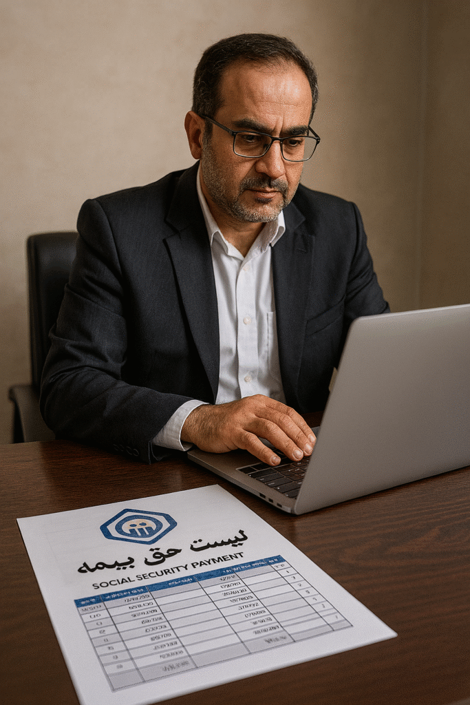 ارسال لیست حق بیمه -تامین مشاور